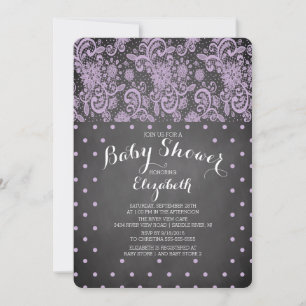 Modern Chalkboard Meisjes Baby shower Invitation Kaart