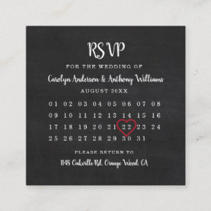 Modern Chalkboard RSVP-kaart Informatiekaartje