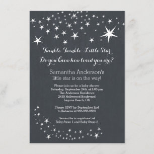 Modern Chalkboard Star Baby shower Invitation Kaart