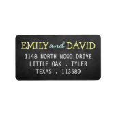 Modern Chalkboard Typography Wedding Labels (Voorkant)