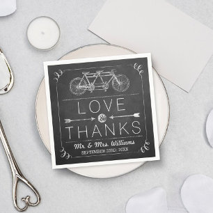 Modern Chalkboard Typography Wedding Napkins Servet