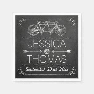 Modern Chalkboard Typography Wedding Napkins Servetten