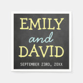 Modern Chalkboard Typography Wedding Napkins Servetten (Voorkant)