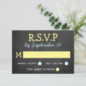Modern Chalkboard Typography Wedding RSVP Kaarten Kaartje (Staand voorkant)