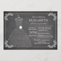 Modern Chalkboard Wedding Dress Vrijgezellenfeest