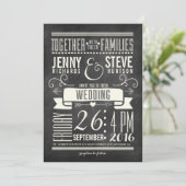 Modern Chalkboard Wedding Kaart (Staand voorkant)