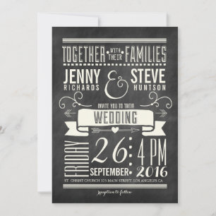 Modern Chalkboard Wedding Kaart