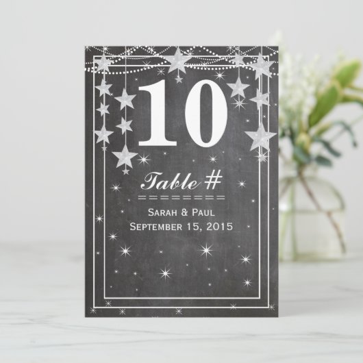 Modern Chalkboard Wedding Table No. Kaart (Staand voorkant)