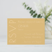 Modern Champagne Monotone Wedding RSVP Kaartje (Staand voorkant)