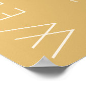 Modern Champagne Tonaal Foto Trouw Welkom Poster (Hoek)