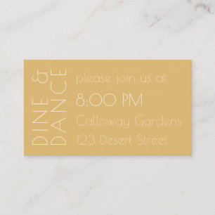 Modern Champagne Tonal Wedding Reception Informatiekaartje