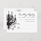 Modern Chandelier Wedding Invitation RSVP (Voorkant / Achterkant)