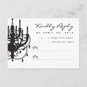Modern Chandelier Wedding Invitation RSVP Kaartje