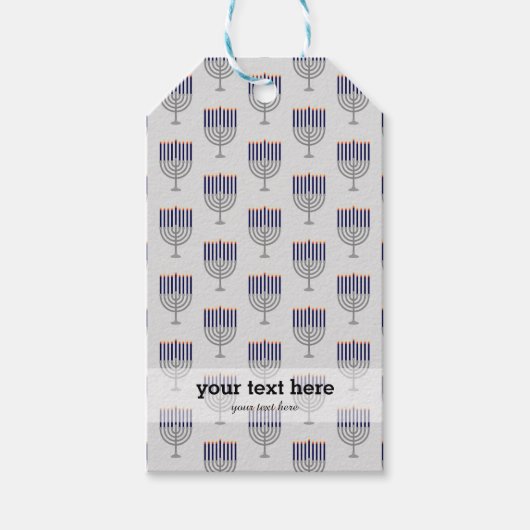 Modern Chanoeka patroon Cadeaulabel (Voorkant)