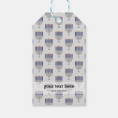 Modern Chanoeka patroon Cadeaulabel (Achterkant)