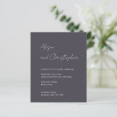 Modern Charcoal Elegant Script Wedding Invitation (Staand voorkant)