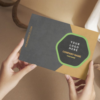 Modern Charcoal & Gold Design Visitekaartje