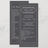 Modern Charcoal Gray Swirl Wedding Programme Programma (Voorkant / Achterkant)
