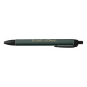 Modern Charcoal Luxe Gold Script Monogram Zwarte Inkt Pen (Bodem)