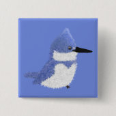 Modern charming belted kingfisher vierkante button 5,1 cm (Voorkant)