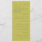 Modern Chartreuse Script Formal Wedding Menu (Voorkant)
