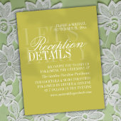 Modern Chartreuse Script Wedding Details Informatiekaartje