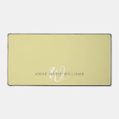 Modern Chartreuse Witte Script Monogram Bureaumat (Voorkant)