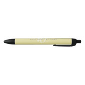 Modern Chartreuse Witte Script Monogram Zwarte Inkt Pen (Bodem)