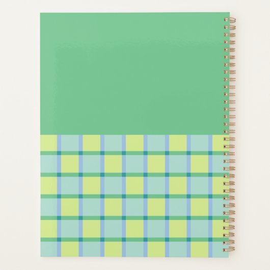 Modern Checker Blue Green Lime Custom Monogram (Dos)
