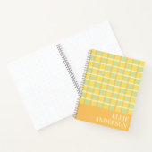 Modern Checker Green Yellow Orange Personalized Notitieboek (Binnen)