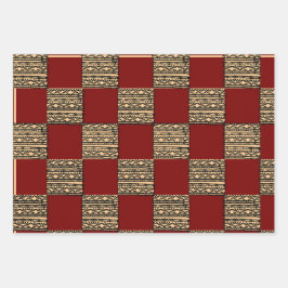 Modern Checkerboard Geometric pattern  Inpakpapier Vel