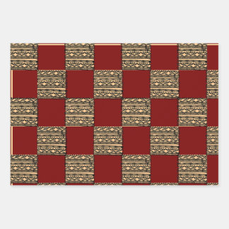 Modern Checkerboard Geometric pattern  Inpakpapier Vel