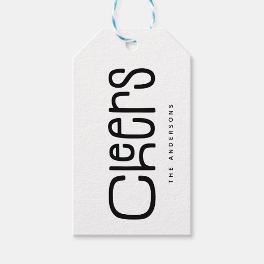 Modern Cheers' Personalized Cadeaulabel (Voorkant)