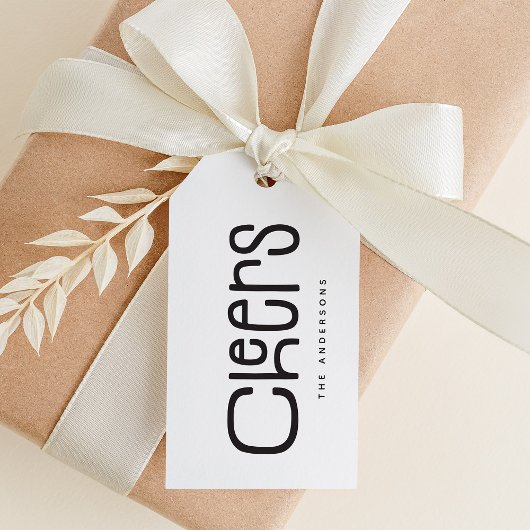Modern Cheers' Personalized Cadeaulabel