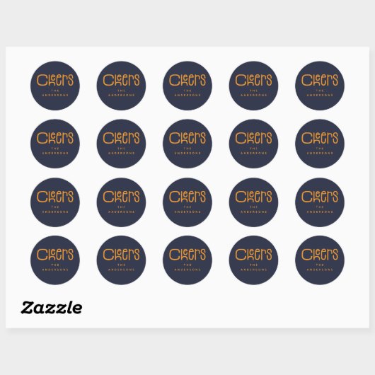 Modern Cheers' Personalized  Ronde Sticker (Vel)