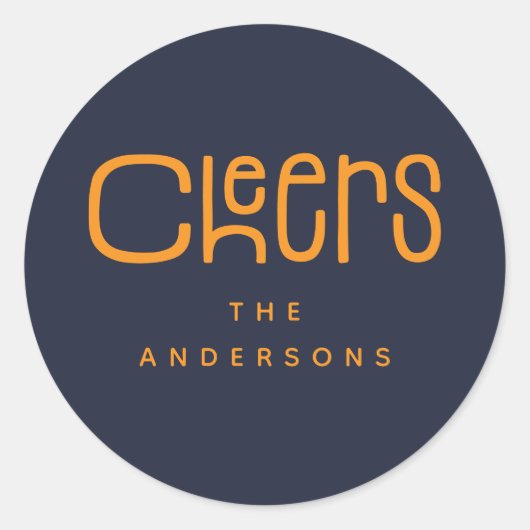 Modern Cheers' Personalized  Ronde Sticker (Voorkant)