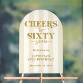 Modern Cheers Sixty Years 60TH Birthday Welcome (Neutre)