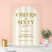 Modern Cheers Sixty Years 60TH Birthday Welcome Acryl Bord (Huwelijk)
