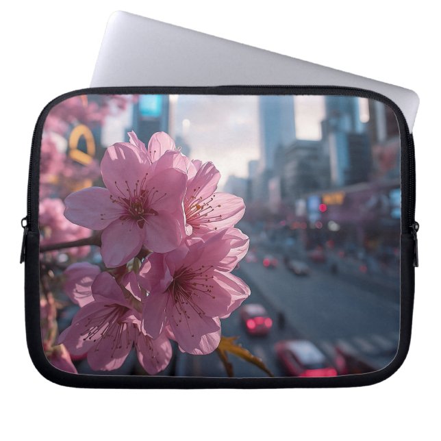 Modern Cherry Blossom 10' Laptop Sleeve (Voorkant)