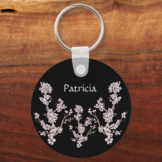 Modern Cherry Blossoms Design Sleutelhanger (Voorkant)