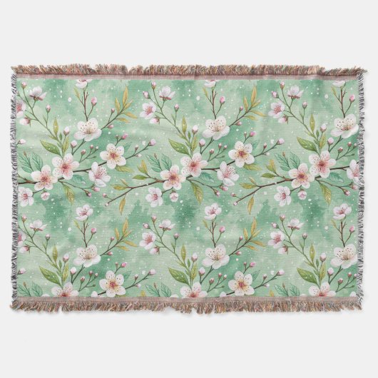 Modern Cherry Blossoms Winter Deken (Voorkant)