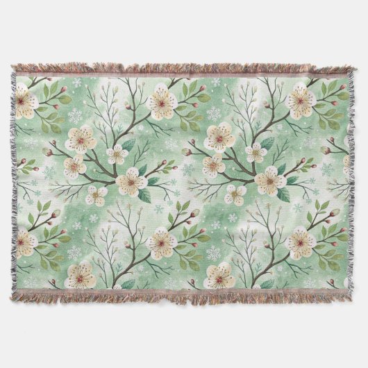 Modern Cherry Blossoms Winter Deken (Voorkant)