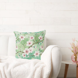 Modern Cherry Blossoms Winter pattern Kussen