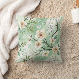 Modern Cherry Blossoms Winter pattern Kussen