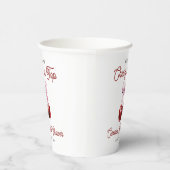 Modern Cherry op de top Roze Bow Vrijgezellenfeest Papieren Bekers (Rechts)