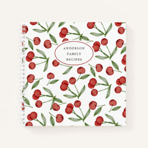 Modern Cherry Pattern - Aangepast recept notebook Notitieboek