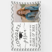 Modern Chevron Afstuderen fotograaf Spandoek (Verticaal)