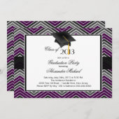 Modern Chevron Afstuderen Tassel Graduation Party Kaart (Voorkant / Achterkant)