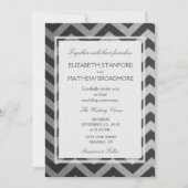 Modern Chevron Black en Silver Kaart (Voorkant)