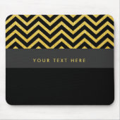 Modern Chevron Black & Gold Trendy Muismat (Voorkant)